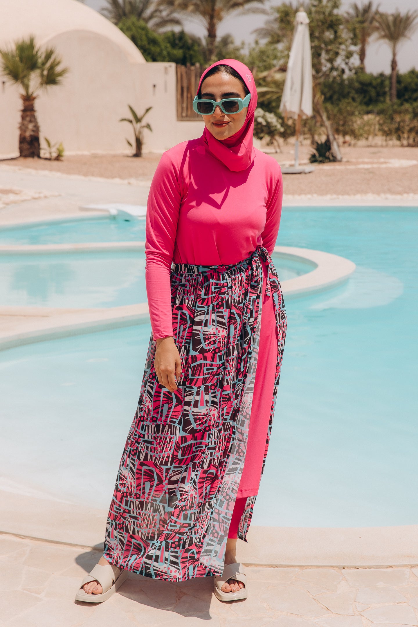 Colorful Wrapping Skirt Burkini