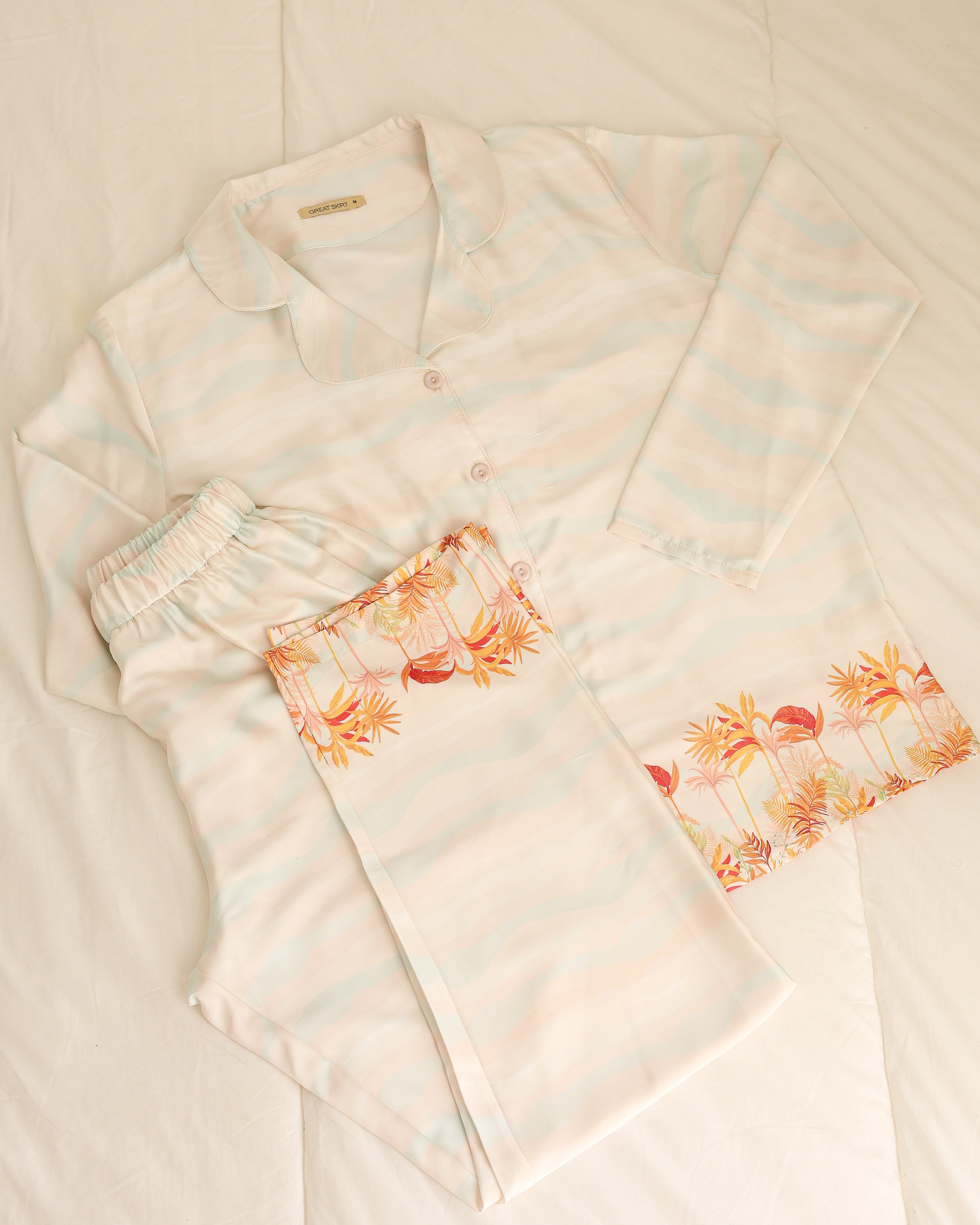 Offwhite Satin Pajama