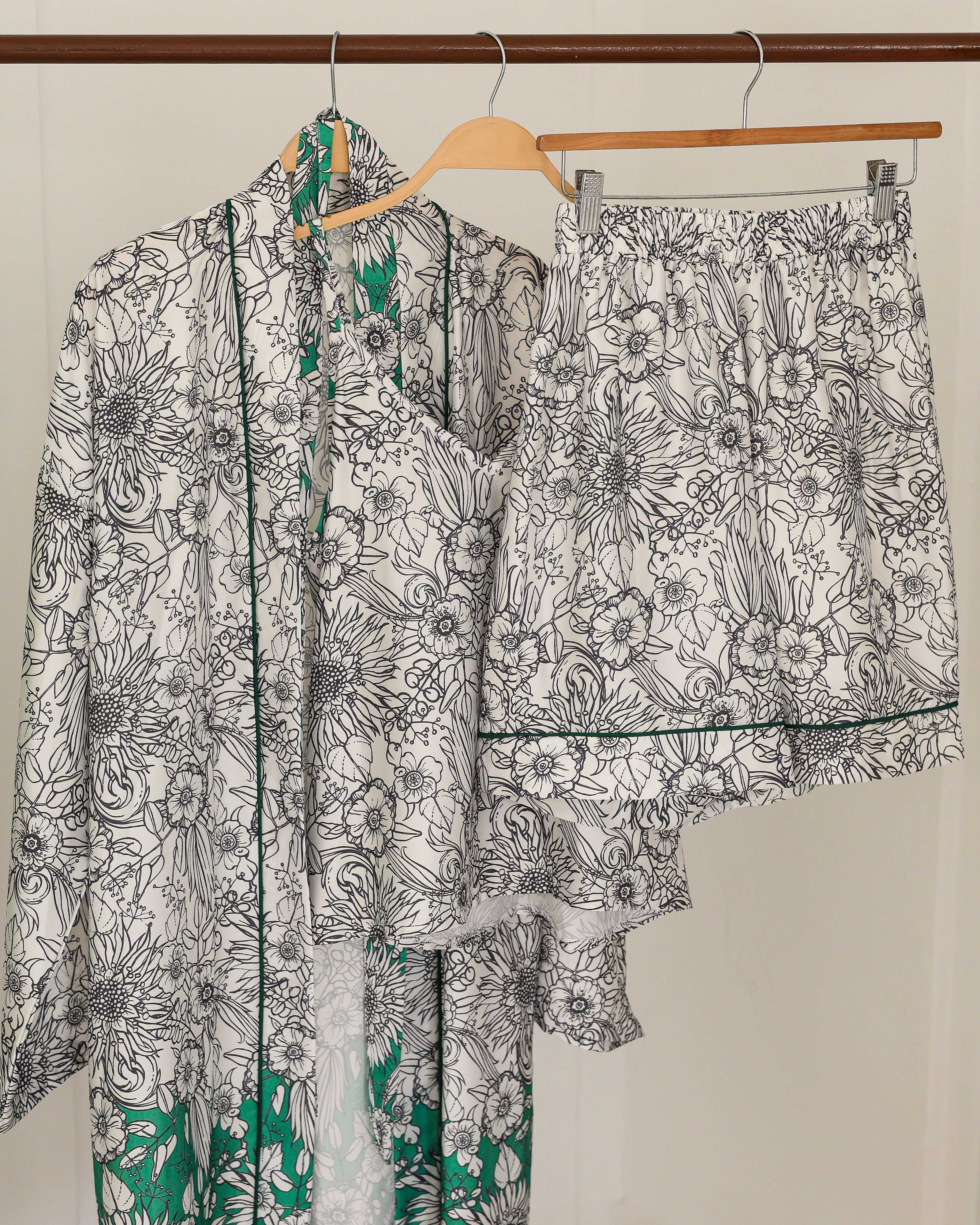 Green Satin Nightgown Pajama