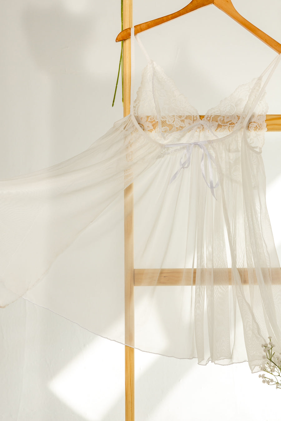 Open White Lace Lenjerie