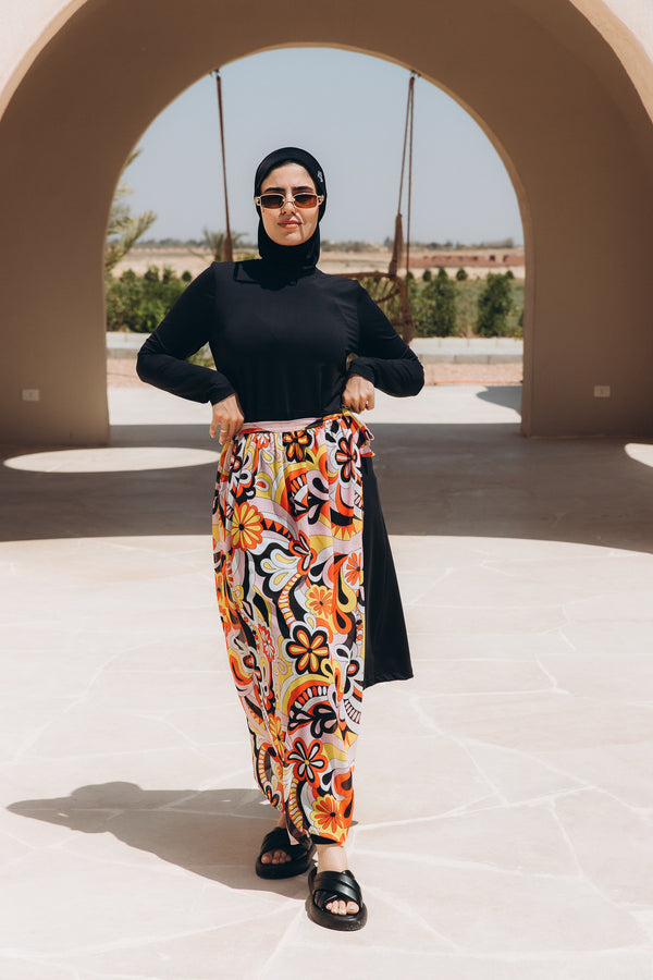 Shiny Wrapping Skirt Burkini