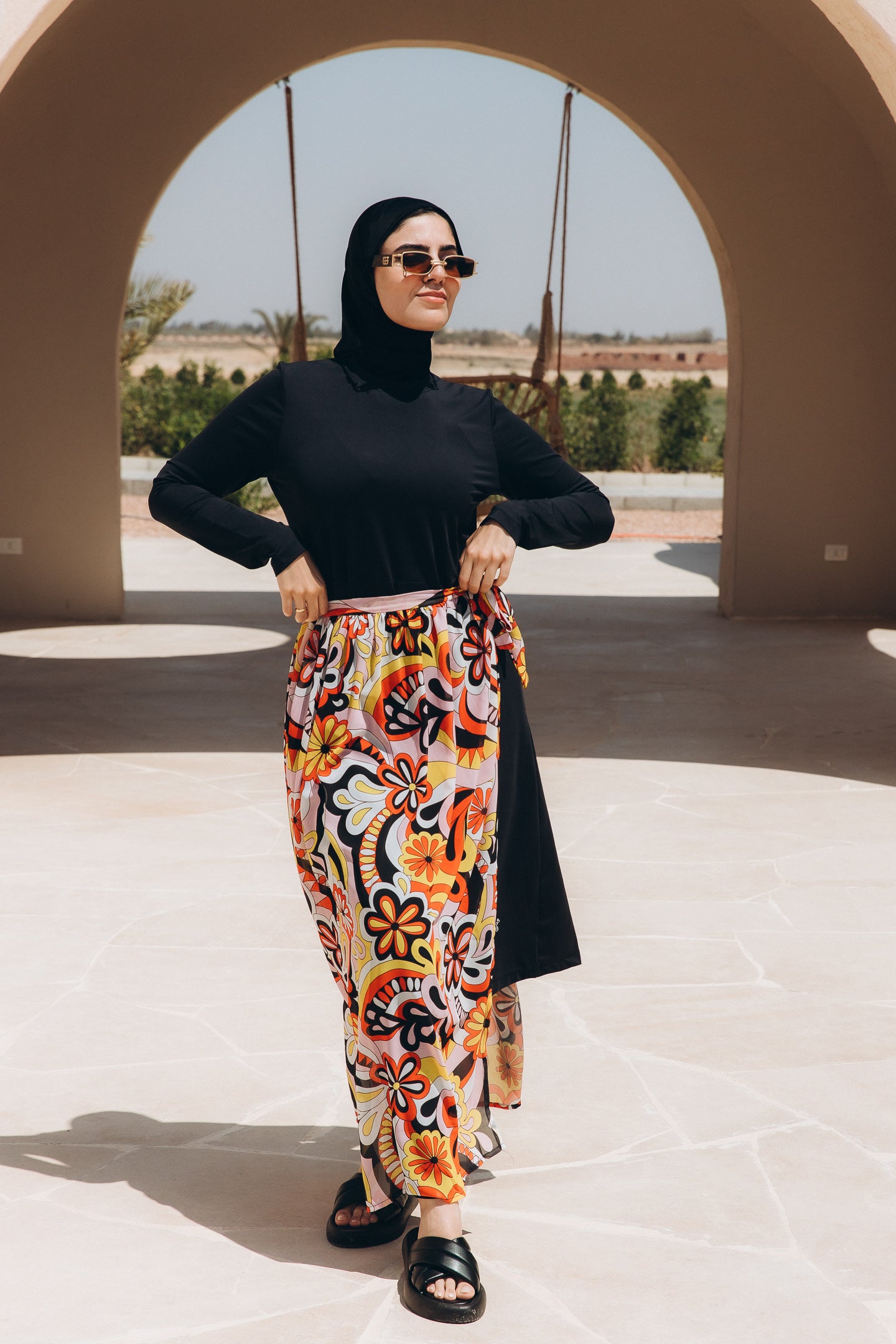 Shiny Wrapping Skirt Burkini