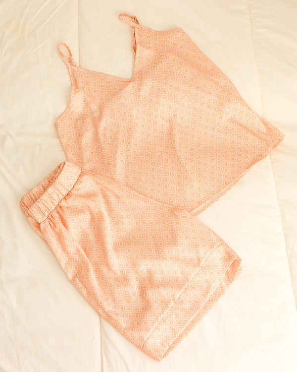 Simon Satin No-Sleeves Short Pajama