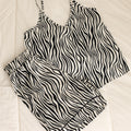 Zebra Satin No-sleeves Short Pajama