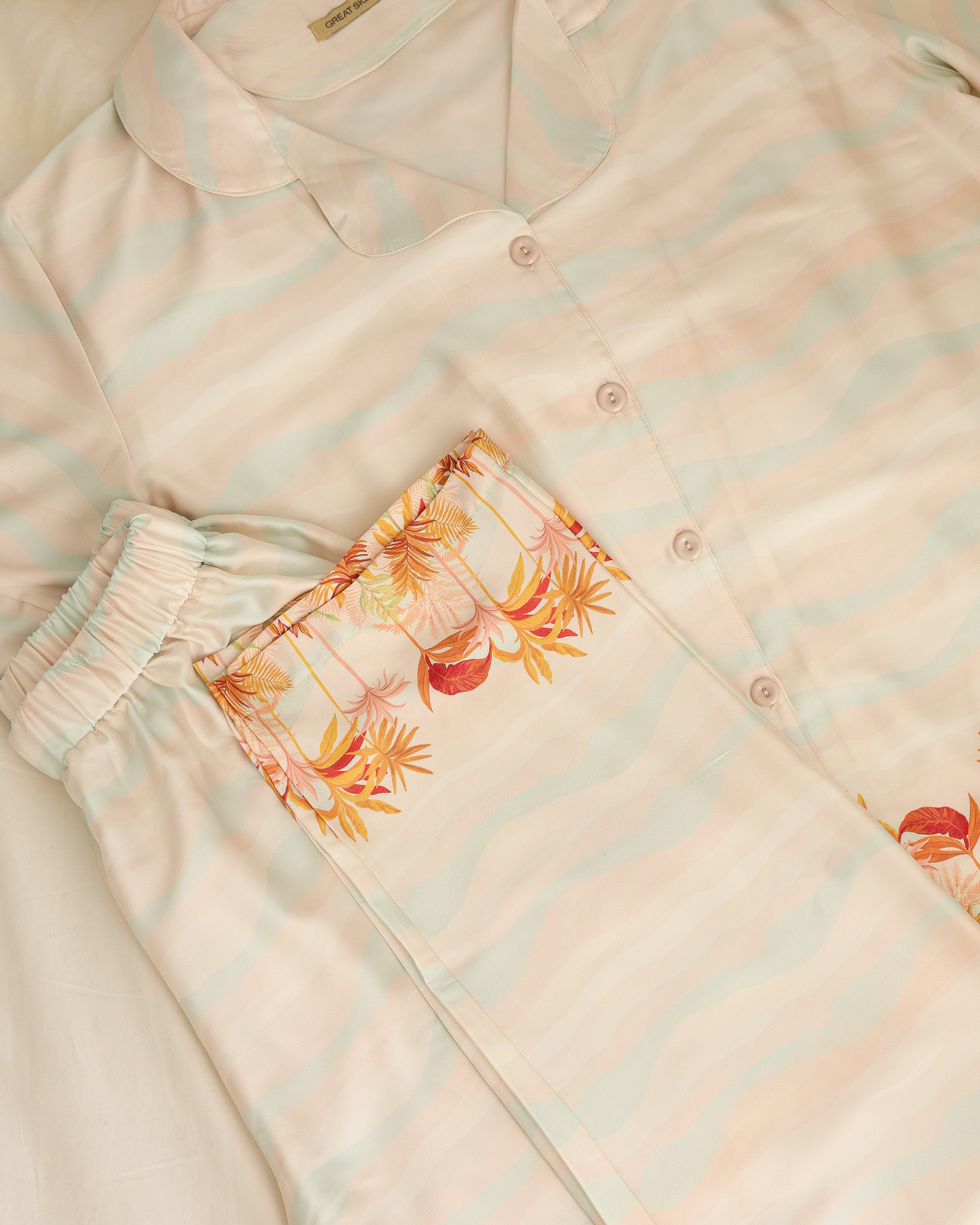 Offwhite Satin Pajama