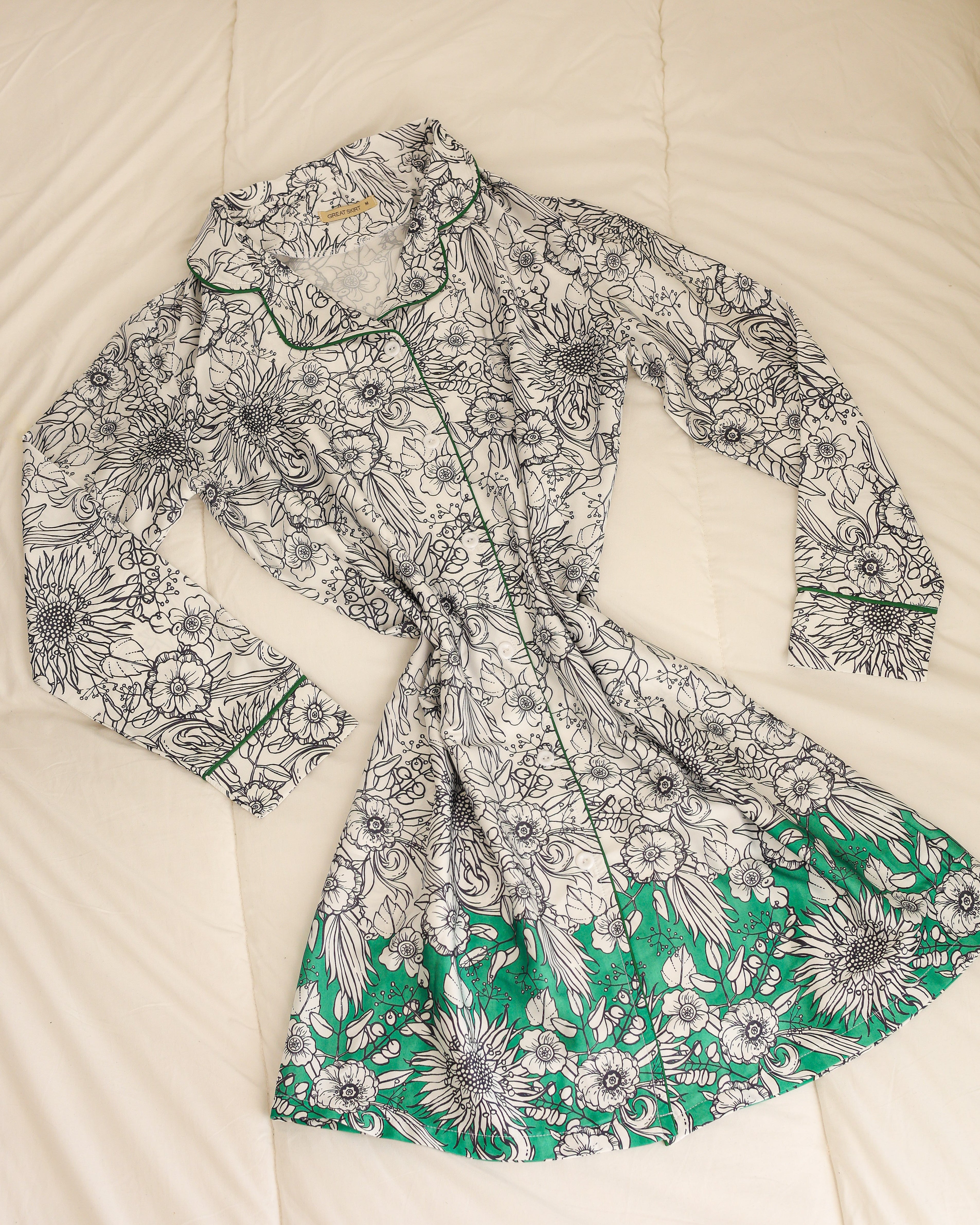 Green Satin NightShirt