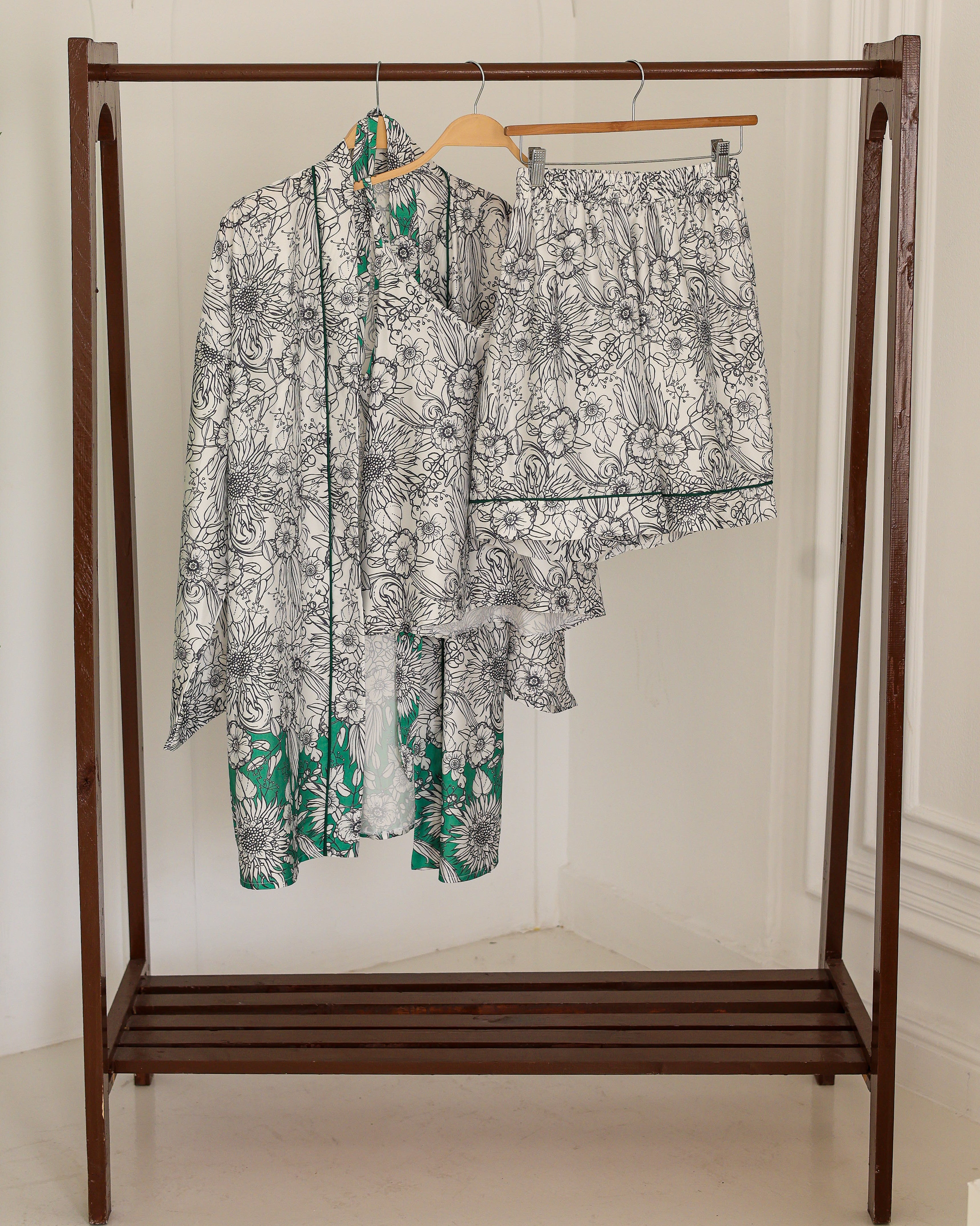Green Satin Nightgown Pajama