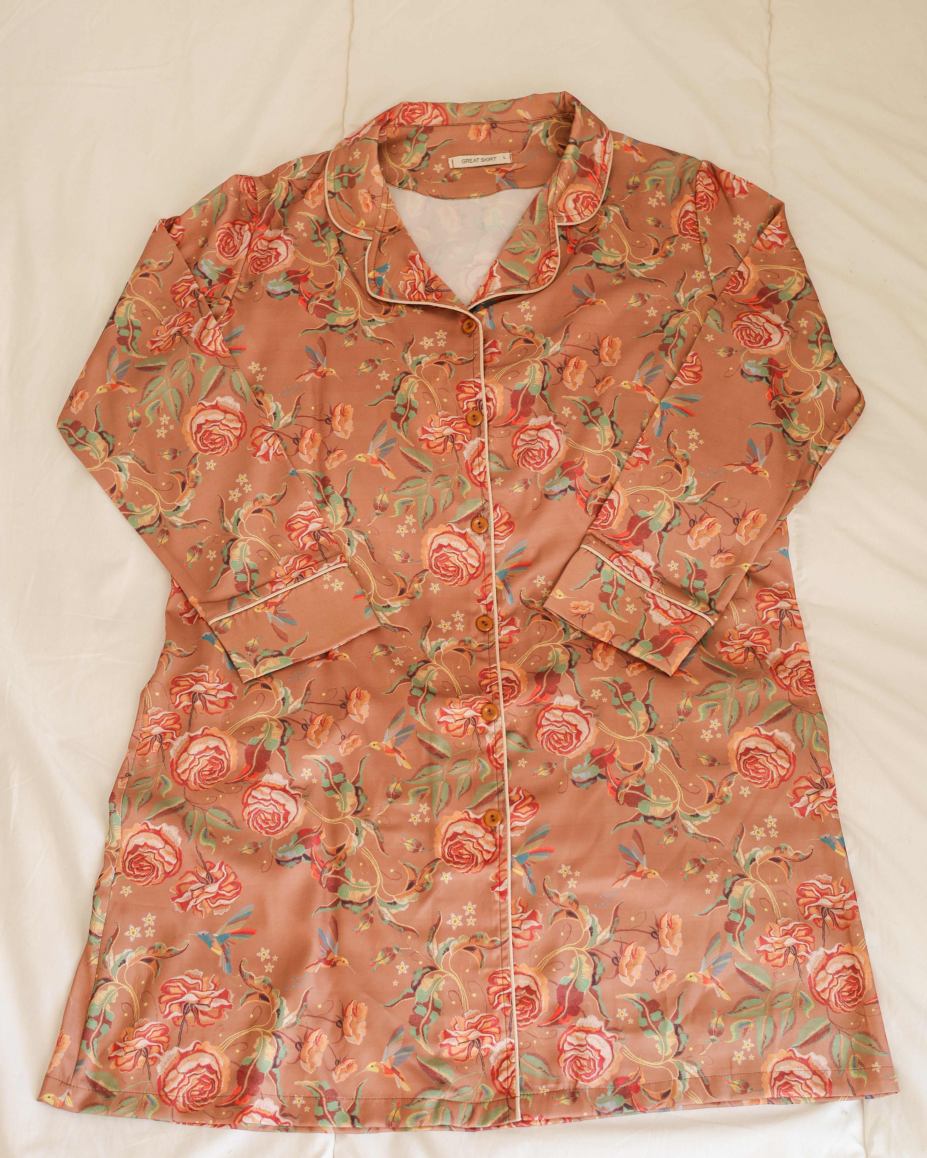 Brown Satin NightShirt