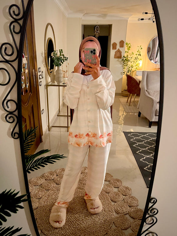 Offwhite Satin Pajama