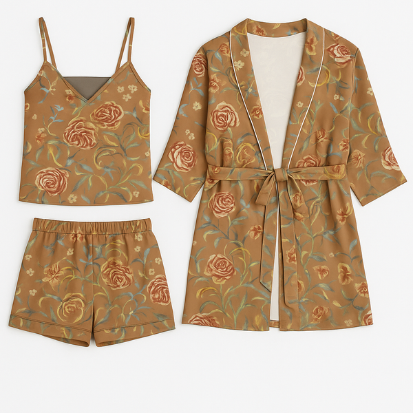 Brown Satin Nightgown Pajama