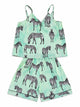 Zebra sleeveless shorts pajama
