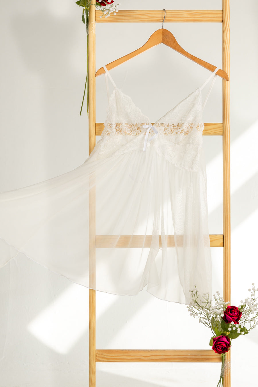 Open White Lace Lenjerie