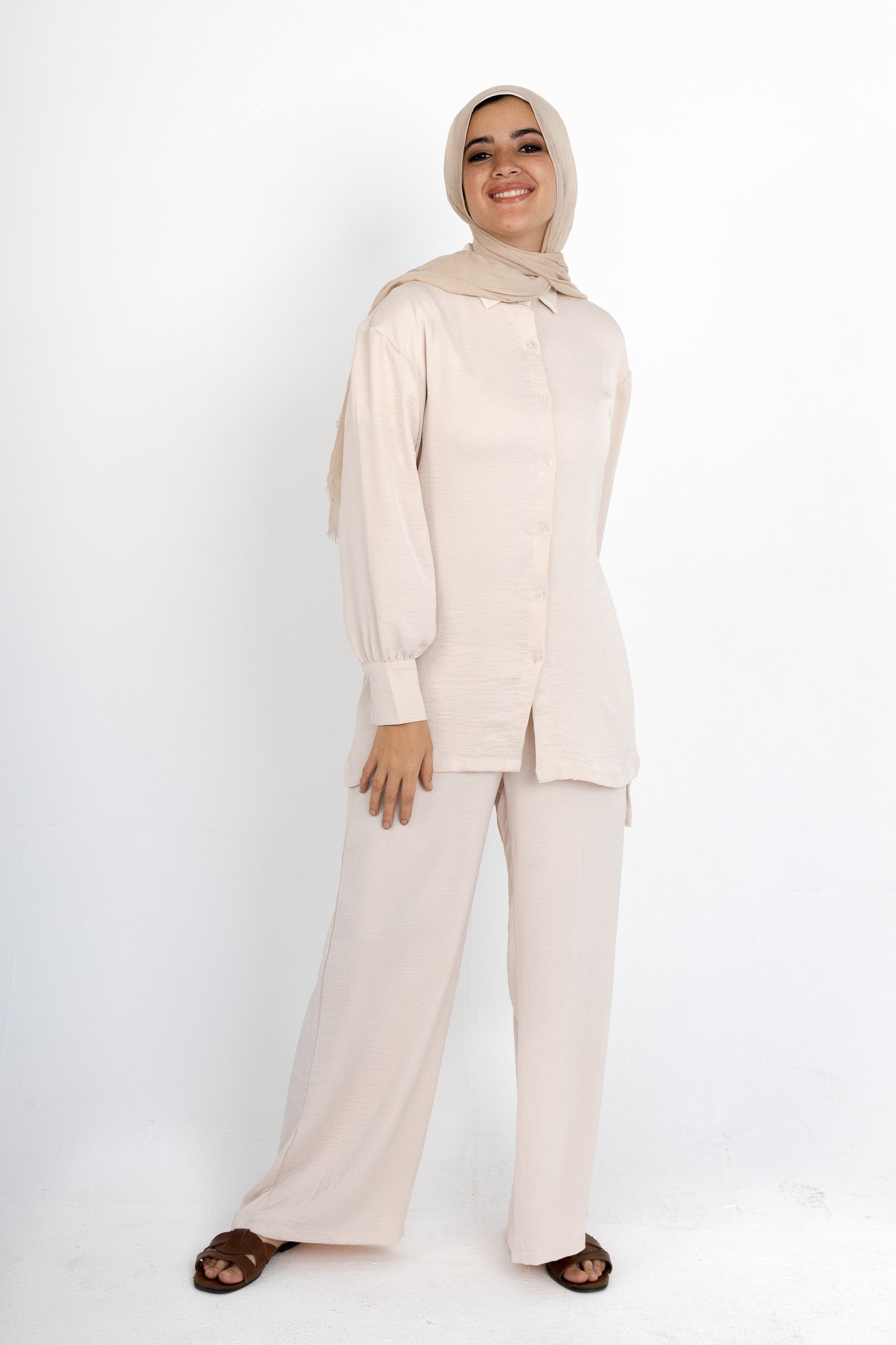 Beige Plain Blouse