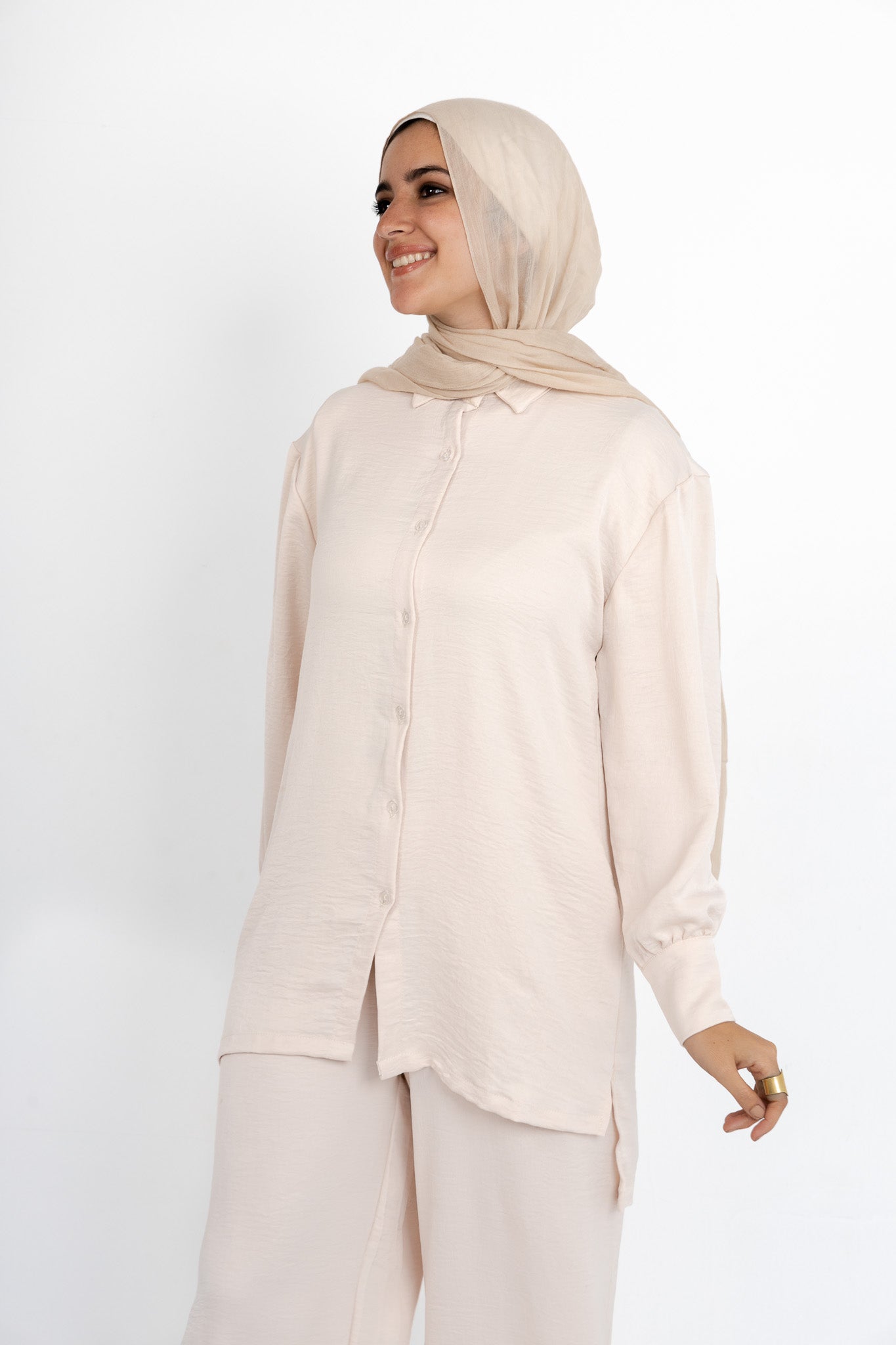 Beige Plain Blouse