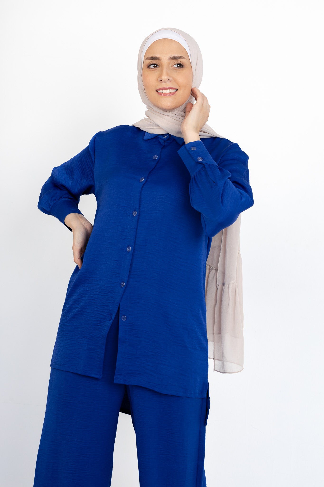 Royal Blue Plain Blouse