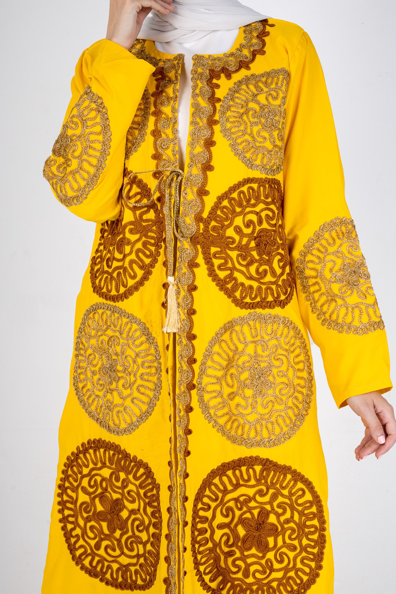 Yellow Embroidered kaftan